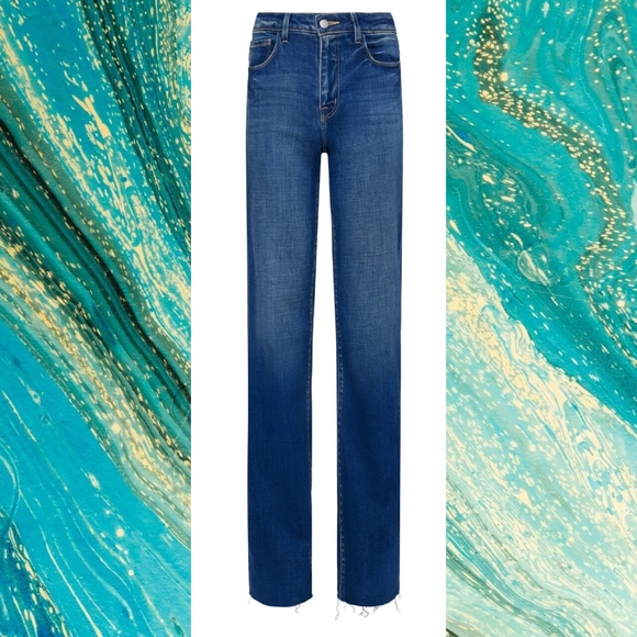 ⭐NWT⭐L'Agence Scottie Wide Leg Jeans Blue 28" waist USA made - Picture 5 of 11